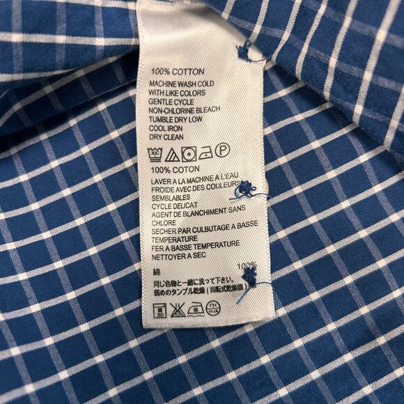 Tommy Bahama 100% Cotton Check Long Sleeve Button-Down Shirt Blue Men's Size XL - Picture 6 of 12